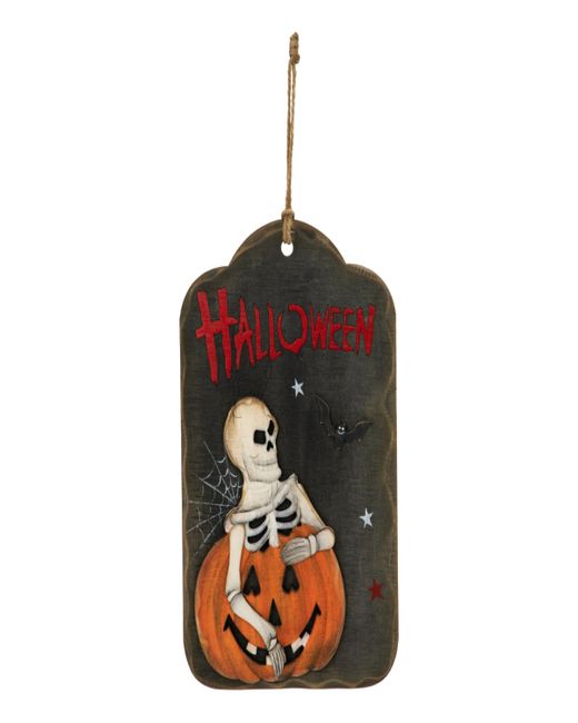 Northlight 9.75 Skeleton and Jack-o-Lantern Halloween Wall Sign
