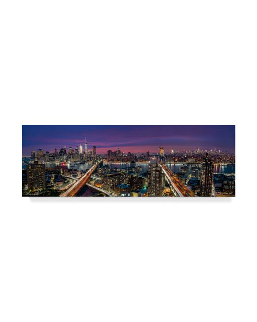 Trademark Global Thomas D Morkeberg Manhattan Sunset Skyline Canvas Art 24 x 8 2