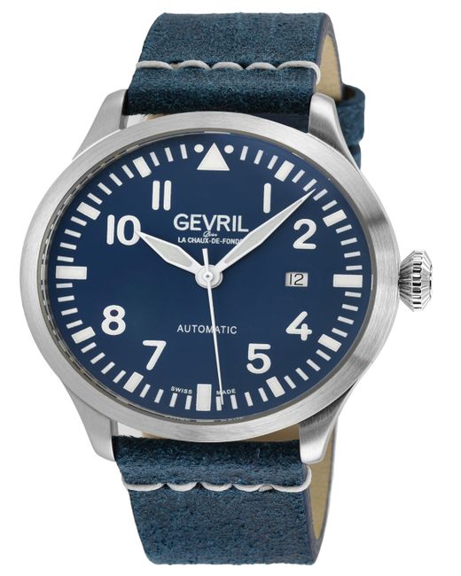 Gevril Vaughn Leather Watch 44mm