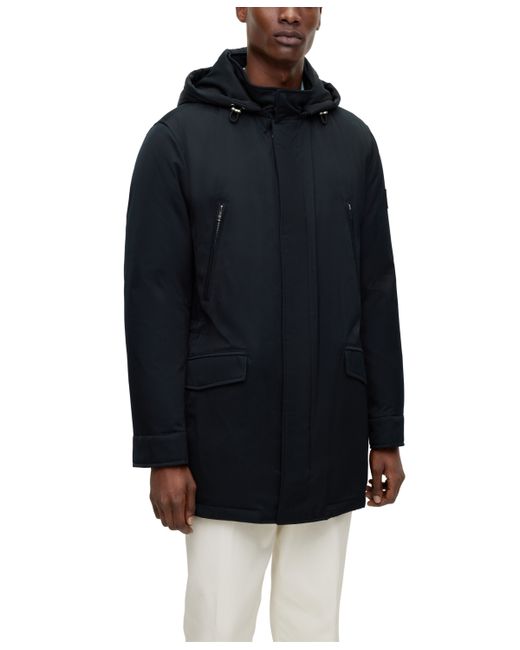 Hugo Boss Boss by Down-Filled Logo Patch Hooded Jacket