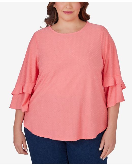 Ruby Rd. Ruby Rd. Plus Swiss Dot Textured Solid Party Top