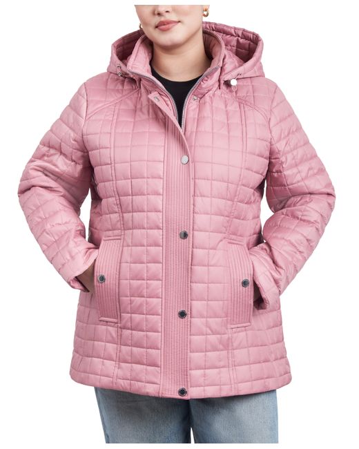 London Fog Plus Hooded Quilted Water-Resistant Coat