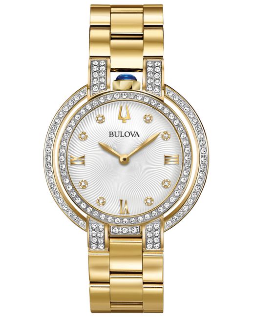Bulova Rubiyat Diamond 1 ct. t.w. Gold-Tone Stainless Steel Bracelet Watch 35mm