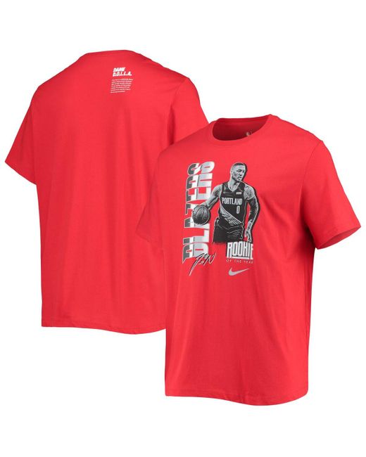 Nike Damian Lillard Portland Trail Blazers Select Series Rookie Of The Year Name And Number T-shirt