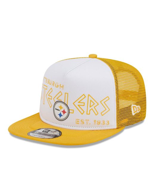 New Era Gold Pittsburgh Steelers Banger 9FIFTY Trucker Snapback Hat