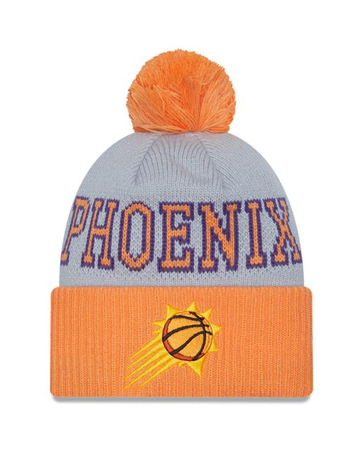 New Era Gray Phoenix Suns Tip-Off Two-Tone Cuffed Knit Hat with Pom