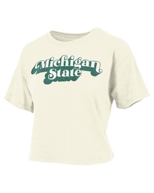 Pressbox Michigan State Spartans Vintage-Like Easy Team Name Waist-Length T-shirt