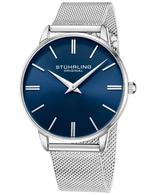 Stuhrling Silver Tone Stainless Steel Bracelet Watch 42mm