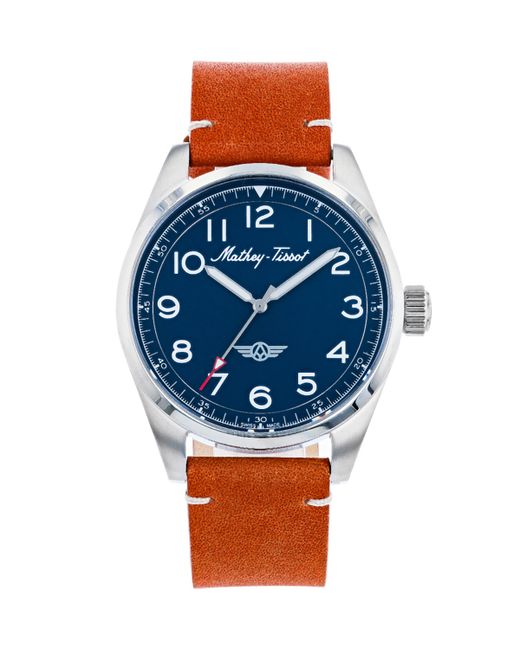 Mathey-Tissot Heritage Collection Three Hand Genuine Leather Strap Watch 42mm