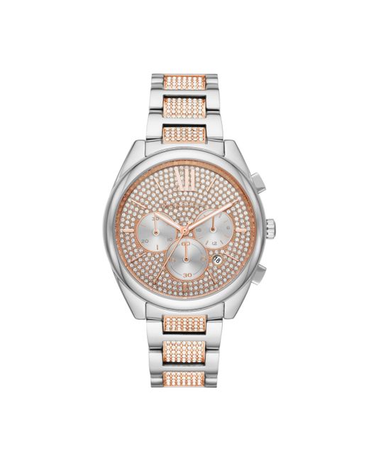 Michael Kors Janelle Two-Tone Pave Glitz Bracelet Watch 42mm