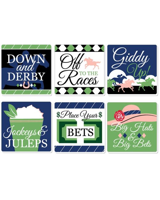 Big Dot Of Happiness Kentucky Horse Derby Funny Race Party Decor Drink Coasters Set of 6