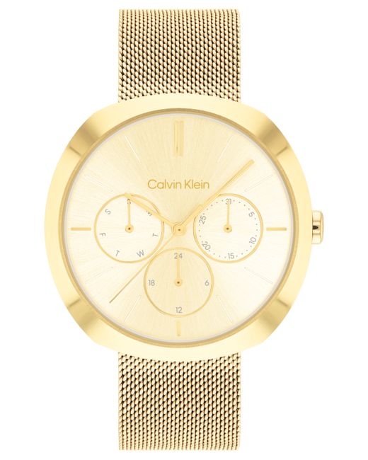 Calvin Klein Multifunction Tone Stainless Steel Mesh Bracelet Watch 38mm