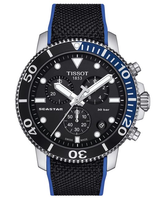 Tissot Swiss Chronograph Seastar 1000 Textile Strap Watch 46mm