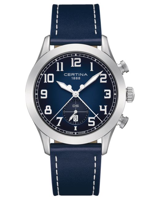 Certina Swiss Chronograph Ds Pilot Strap Watch 43mm