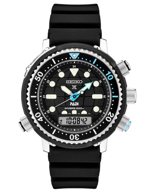 Seiko Automatic Analog Digital Prospex Rubber Strap Watch 47mm