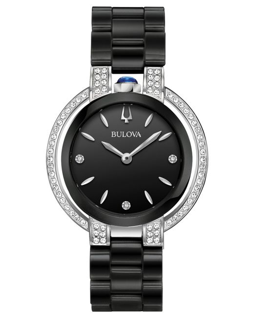 Bulova Diamond 1/3 ct. t.w. Rubaiyat Stainless Steel Ceramic Bracelet Watch 35mm