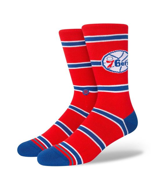Stance Philadelphia 76ers Hardwood Classics Stripes Crew Socks