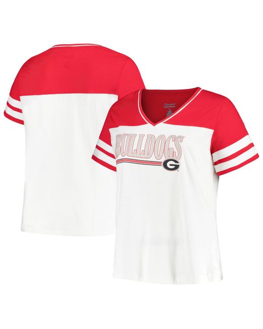 Profile Red Georgia Bulldogs Plus Field Game V-Neck T-shirt