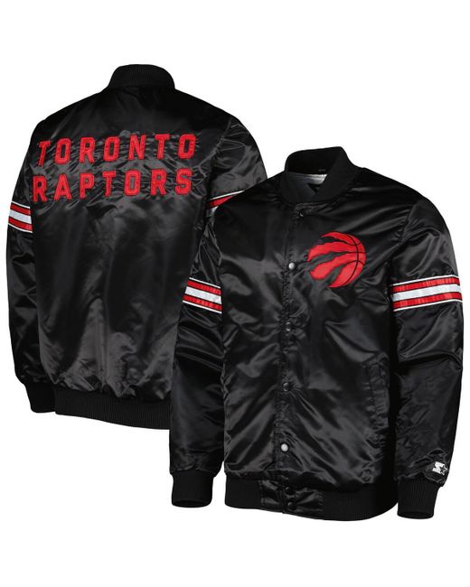 Starter Toronto Raptors Pick and Roll Satin Full-Snap Varsity Jacket