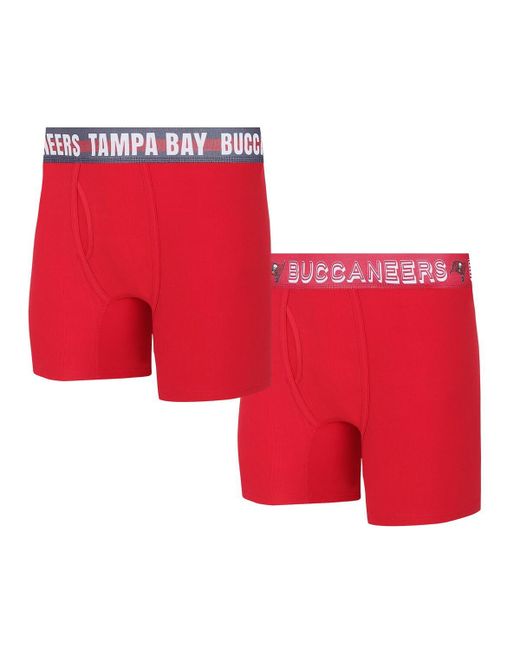 Concepts Sport Tampa Bay Buccaneers Gauge Knit Boxer Brief Two-Pack