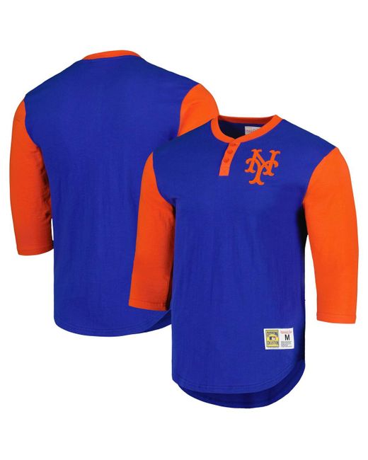 Mitchell & Ness New York Mets Cooperstown Collection Legendary Slub Henley 3/4-Sleeve T-shirt