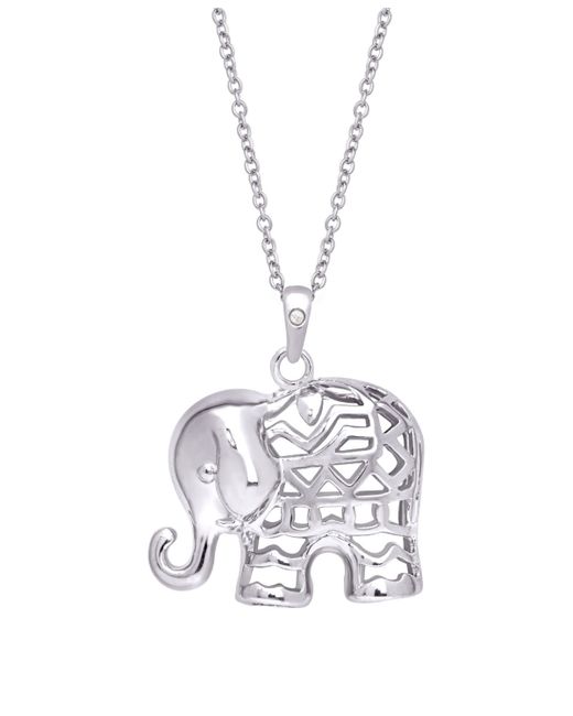 Macy's Diamond Accent plated Elephant Pendant Necklace