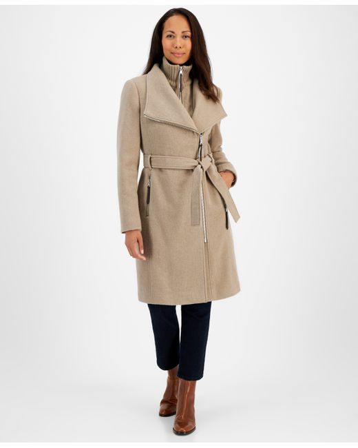 Calvin Klein Wool Blend Belted Wrap Coat Created for
