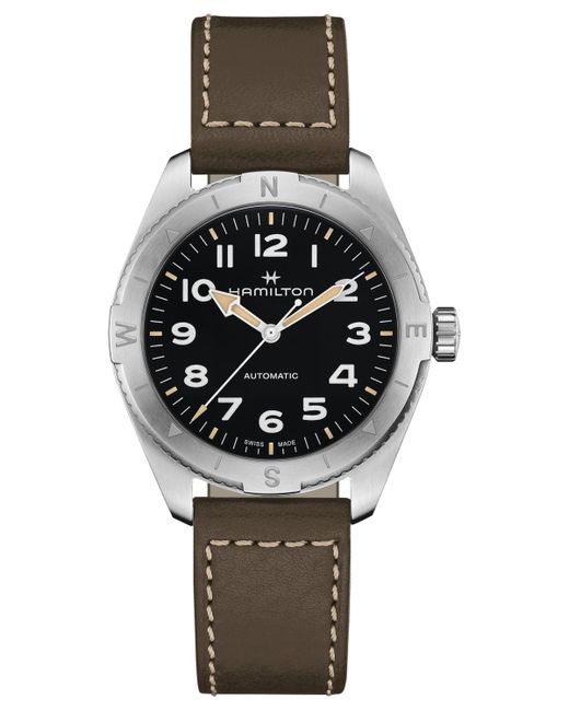 Hamilton Swiss Automatic Khaki Field Expedition Leather Strap Watch 41mm