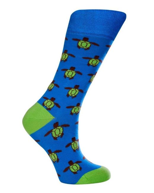 Love Sock Company Turtle W-Cotton Novelty Crew Socks with Seamless Toe Design Pack of 1
