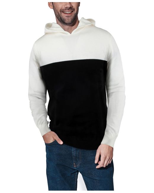 X-Ray Basic Hooded Colorblock Midweight Sweater Black