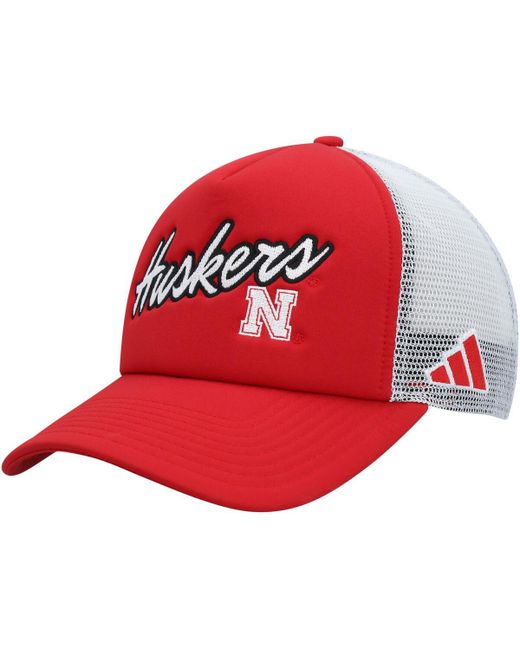 Adidas Nebraska Huskers Script Trucker Snapback Hat