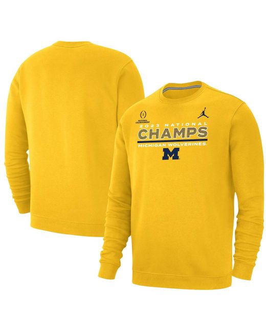 Jordan Brand Michigan Wolverines College Football Playoff 2023 National Champions Club Fleece Pullover Sweatshirt