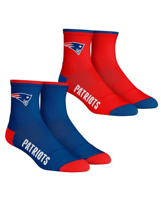 Rock 'em Socks New England Patriots Core Team 2-Pack Quarter Length Sock Set Blue