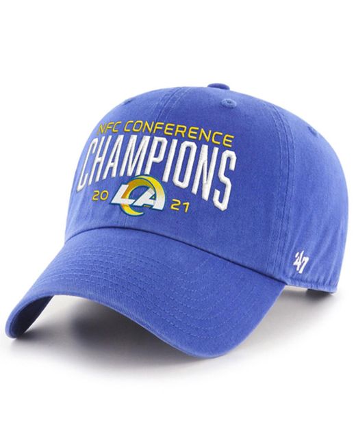 '47 Brand 47 Brand Los Angeles Rams 2021 Nfc Champions Clean Up Adjustable Hat