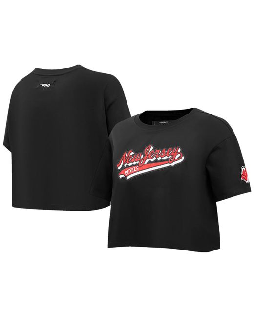 Pro Standard New Jersey Devils Boxy Script Tail Cropped T-shirt