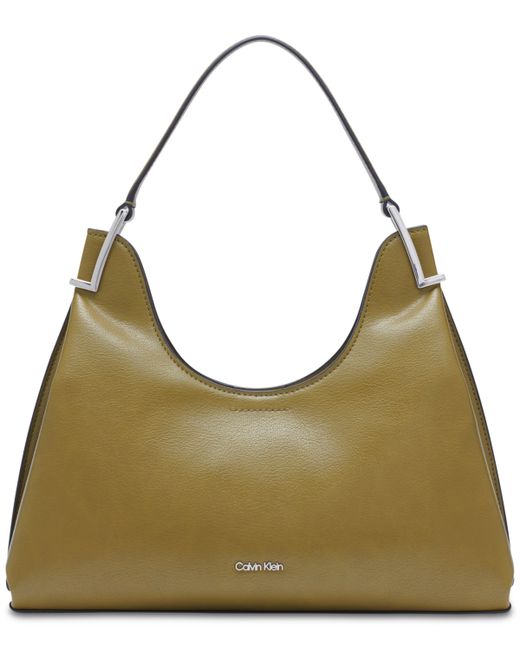 Calvin Klein Falcon Shoulder Bag with Snap Closure