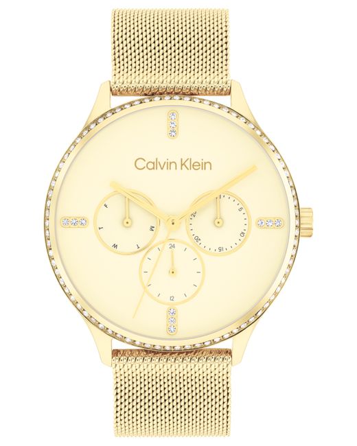 Calvin Klein Multi-Function Tone Stainless Steel Mesh Bracelet Watch 38mm