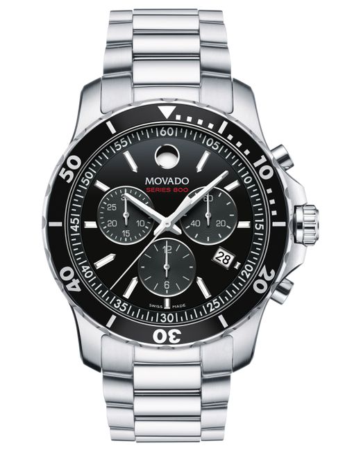 Movado Swiss Chronograph Series 800 Performance Steel Bracelet Diver Watch 42mm
