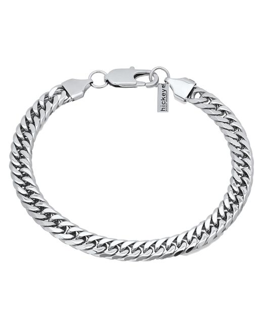 Hickey Freeman hickey by Stainless Steel Wide Flattened Curb Chain Bracelet