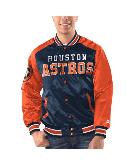 Starter Orange Houston Astros Varsity Satin Full-Snap Jacket