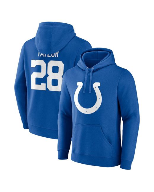 Fanatics Jonathan Taylor Indianapolis Colts Player Icon Name and Number Pullover Hoodie