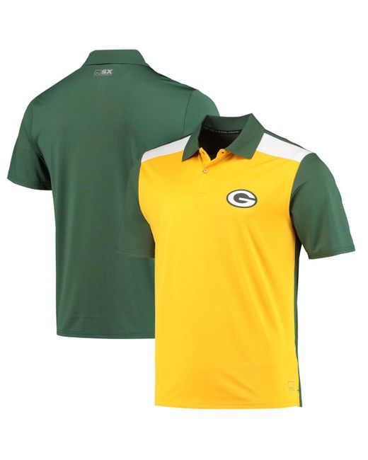 Msx By Michael Strahan Green Bay Packers Challenge Block Performance Polo Shirt