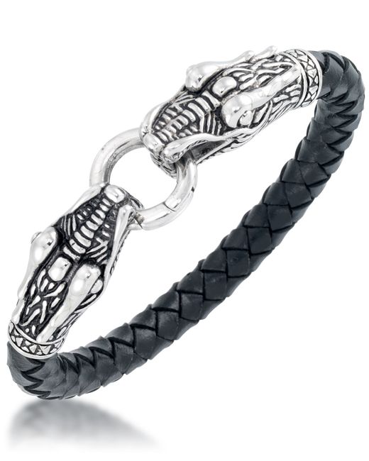 Andrew Charles By Andy Hilfiger Dragon Head Leather Bracelet