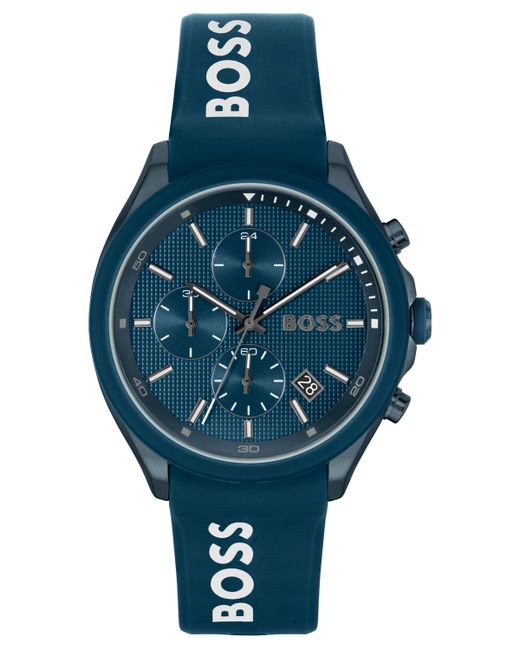 Boss Velocity Quartz Fashion Chronograph Silicone Strap Watch 44mm