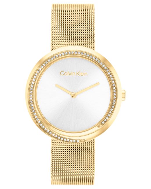 Calvin Klein Tone Stainless Steel Mesh Bracelet Watch 34mm