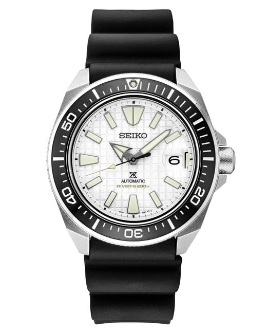 Seiko Automatic Prospex Black Silicone Strap Watch 44mm