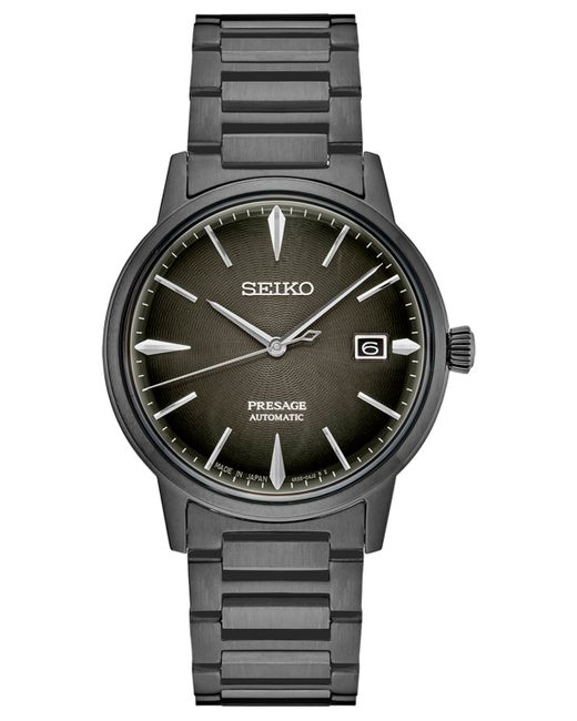 Seiko Automatic Presage Ion Finish Stainless Steel Bracelet Watch 40mm