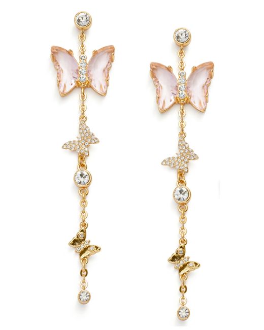 Kleinfeld Faux Stone Butterfly Linear Mismatch Earrings Gold