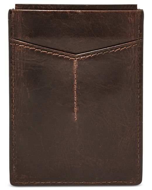 Fossil Leather Derrick Rfid Card Case