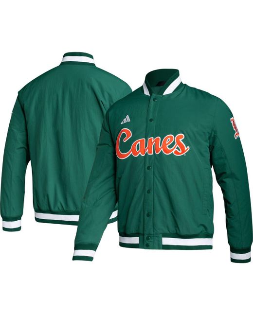 Adidas Miami Hurricanes Baseball Coaches Full-Snap Jacket